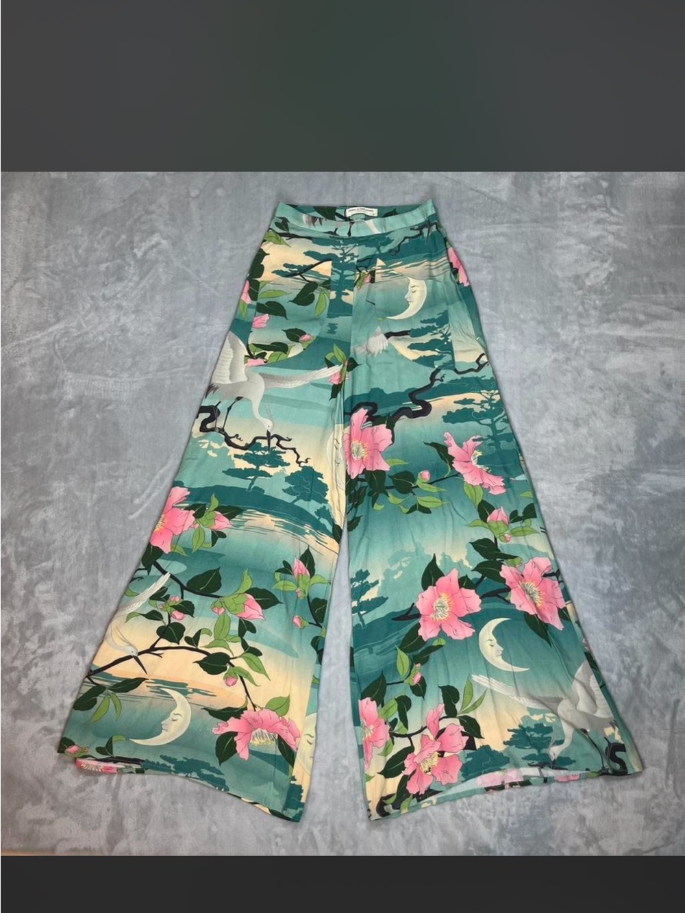 Spell & The Gypsy Wide-Leg Pants with Pink Blossoms